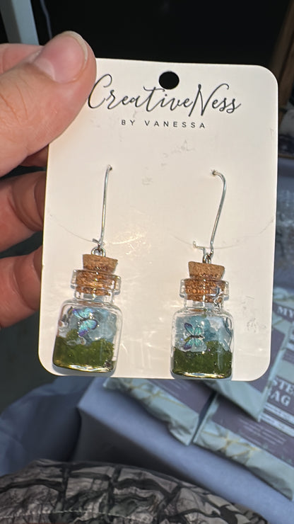 Blue Fairy Jar Earrings