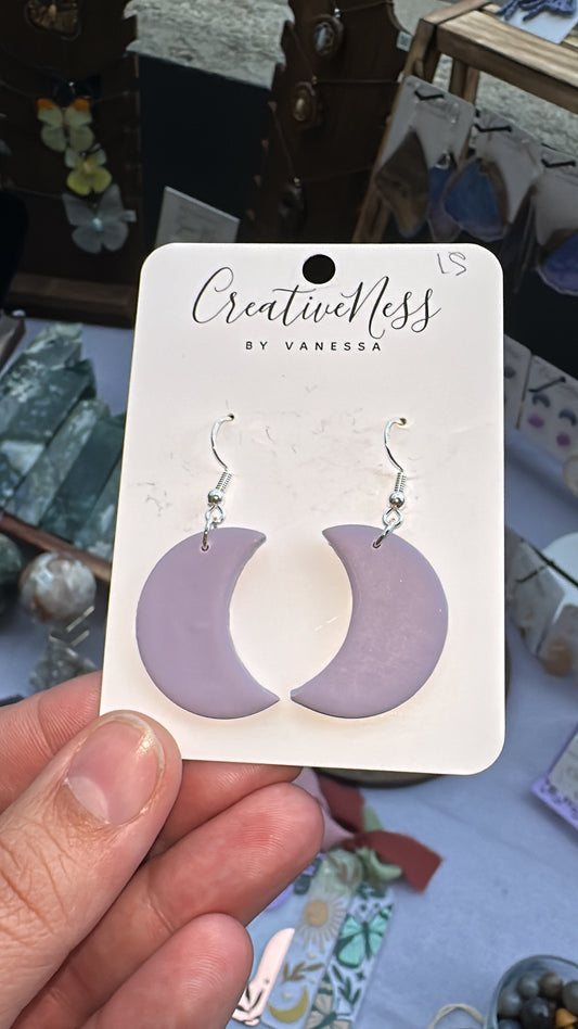 Purple Moon Earrings