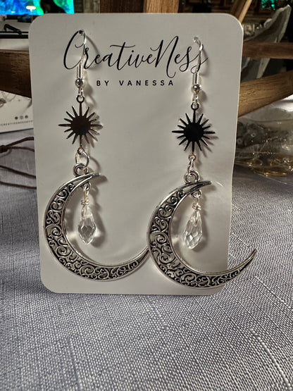 Silver Moon Earrings