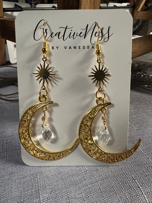 Gold Moon Earrings