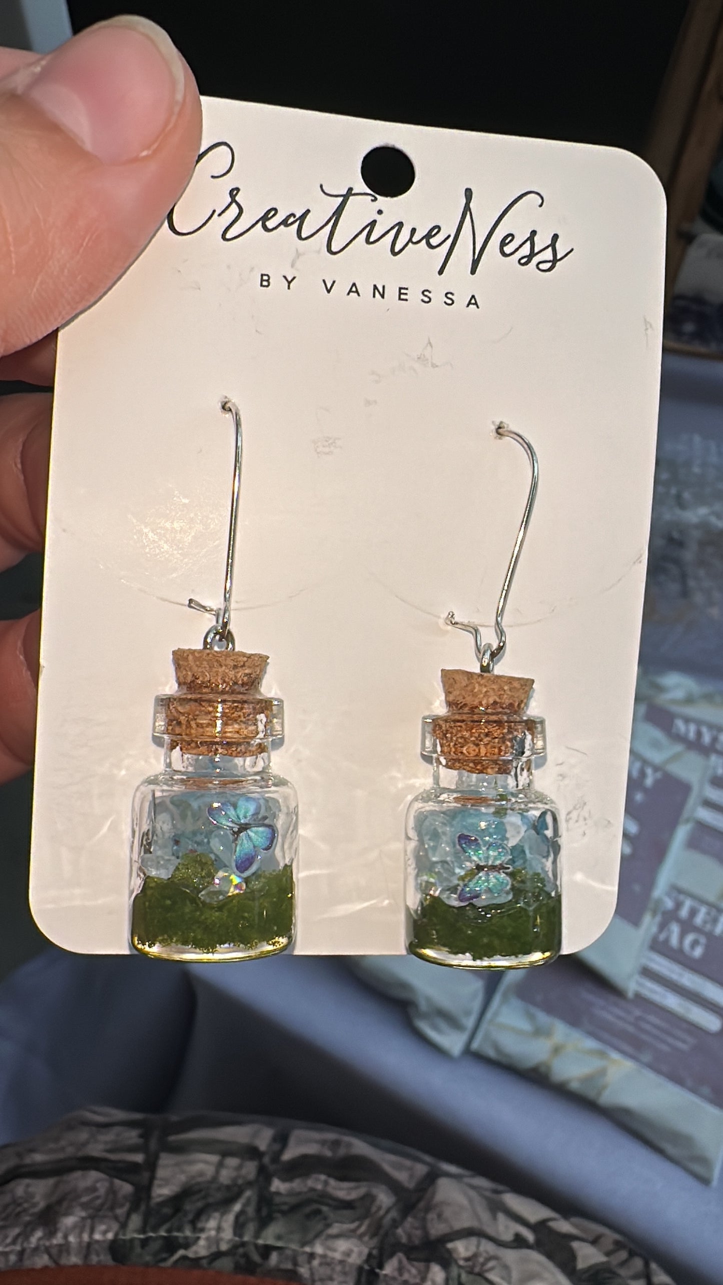 Blue Fairy Jar Earrings