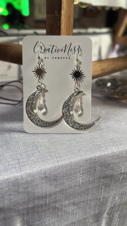 Silver Moon Earrings