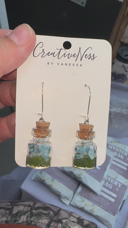 Blue Fairy Jar Earrings